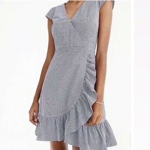 j crew gingham wrap skirt